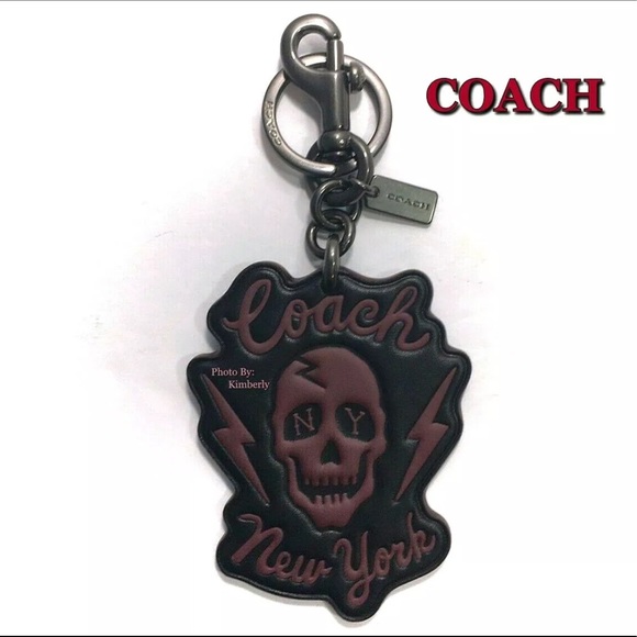 Coach Skull Keychain Black Bag Backpack Charm NWT - Picture 6 of 6